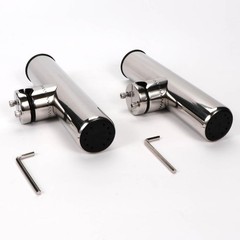 2PCS Stainless Tournament Style Clamp on Fishing Rod Holder for Rails 7/8″ to…
