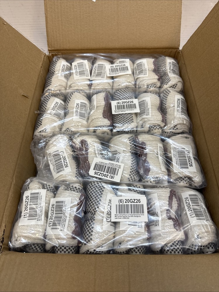 Condor Knit Work Gloves PVC Palm and Fingers 20GZ26 72 Pair White Large