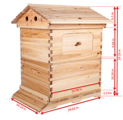 Auto Draining Honey Beehives Cedar Wood Bee House Beekeeping Box Honey House New