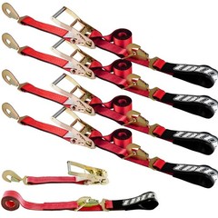 4 Pack Car Tie Down with Snap Hooks – 2″ x 114″ – 3,300 lbs Safe Working Load…