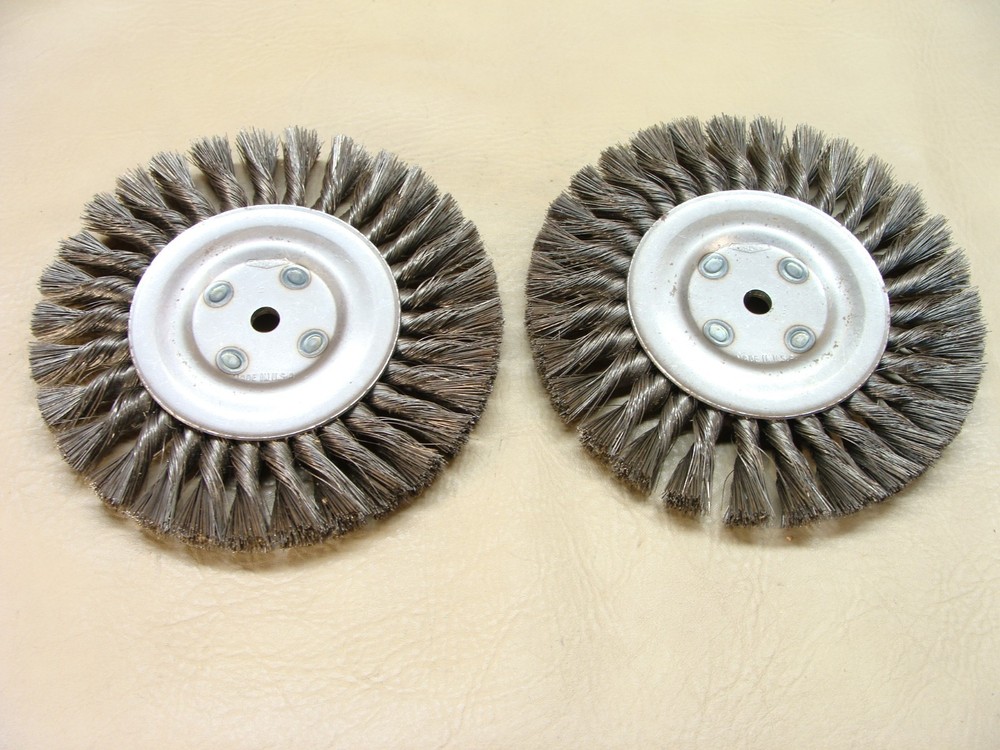 NEW lot of 2 OSBORN made in USA 8″ crimped wire brush wheel 1/2″ bore 0.013 wire