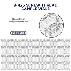 50000PCS 2ml Auto-Sampler Vials 9-425 Clear Glass Bottles Screw Top Writing Area