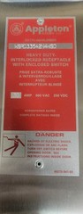 NEW- Appleton 30 Amp Interlock 3 Pole Non-Fused Switch WSRD33542N4WSD Nema 4x