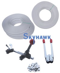 Strapping Tool Kit with 4 Rolls 5/8″(15mm) Poly Strap (690ft) +400pc Metal Seals