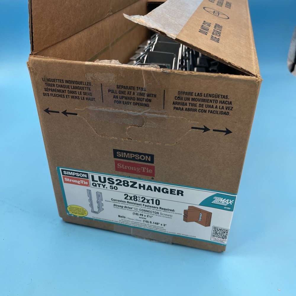 50 Pack Simpson Strong-Tie LUS28Z 2 x 8 Double Shear Face Mount Hanger New