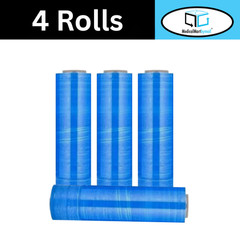 Dark BLUE Hand Stretch Wrap Cast Narrow Banding 18″x1500′ 63 Ga 4 Rolls