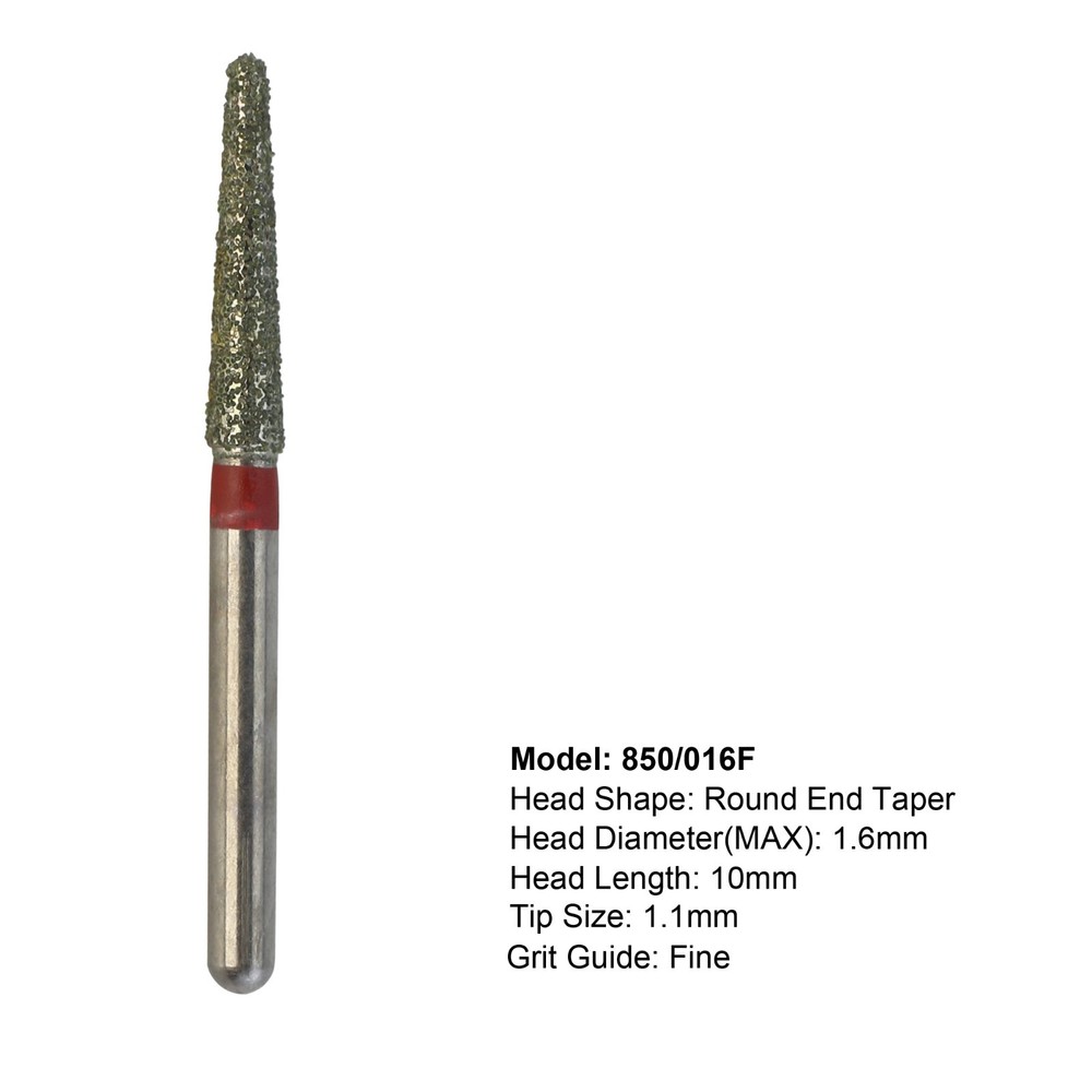 Dental Diamond FG Burs 850/016F 850/016SC Round End Taper Super Coarse Fine Grit