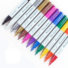 Acrylic Paint Pens for Porcelain, Professional Ceramic Drawing, 12 colors