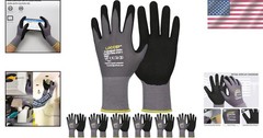Comfortable Seamless Knit Nylon Gloves – Water-Repellent & 6 Pairs Included