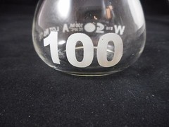 CHEMGLASS Glass HD TC 100mL ± 0.20mL Volumetric Flask Stopper Size #16 Chipped