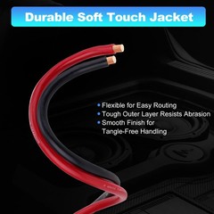 40FT 1/0 AWG Battery Cable 1/0 Gauge Wire Copper Clad Aluminum w/Fuse Holder