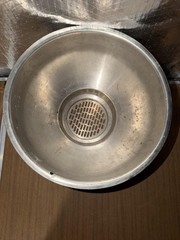 Vintage Stainless Steel Milk Strainer Bowl Large Silver Perforated Dairy Farm