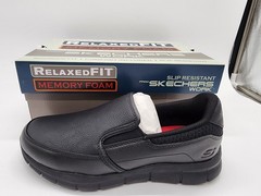 Skechers Nampa Groton Mens Work Shoes Slip Resistant Memory Foam Black 7 77157