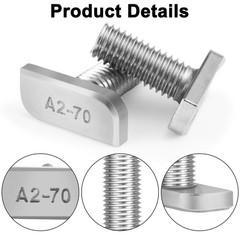 20Pcs M8x20 304 Stainless Steel T-Slot Bolt M8x20mm Bolt T-Shaped Bolt Screw