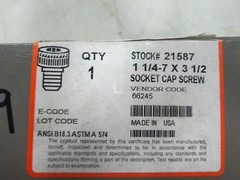 Unbrako Socket Head Cap Screw P/N 21587 1-1/4-7 x 3-1/2″ (NIB)
