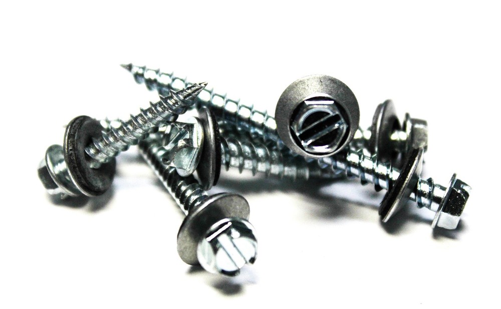 (1000) 10×2 Hex Head Sheet Metal Screws Neoprene Washer (Roofing screws)