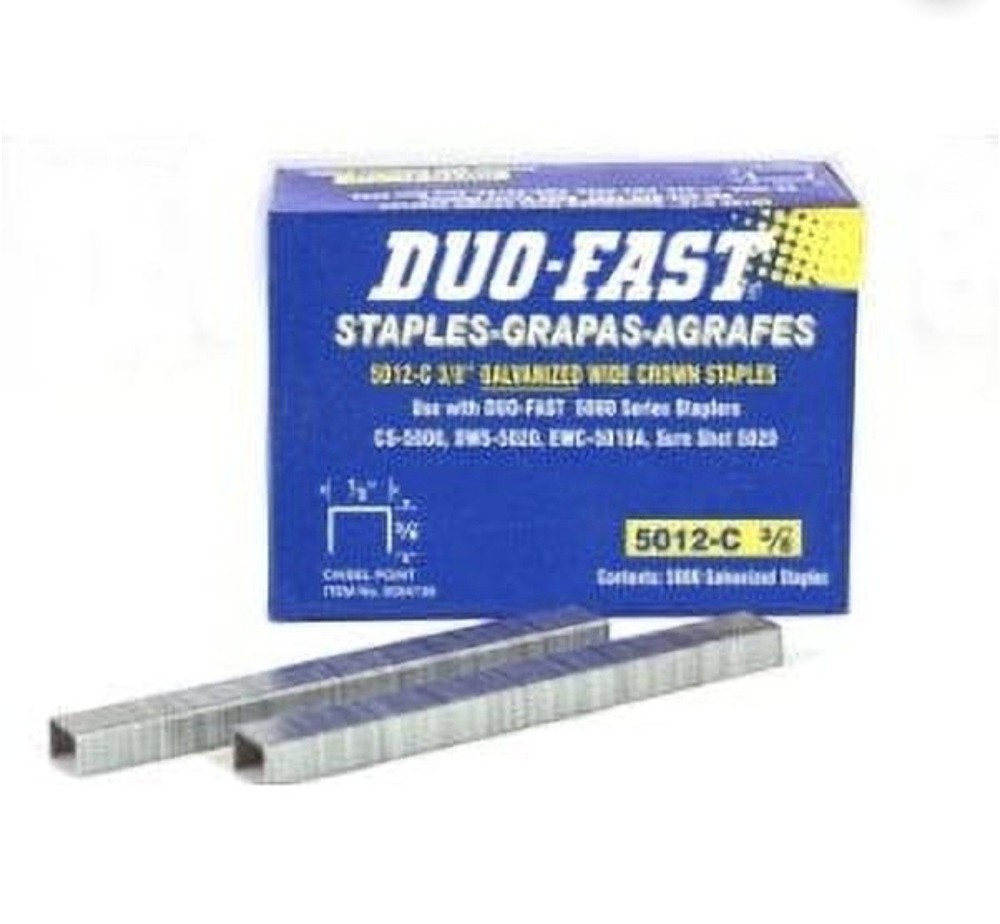 Duo Fast 5012-C 3/8” 20 Gauge Wide Crown Chisel Point Staple 5000 Series