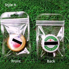 Multi-Size Front Clear Back Color Glossy Flat Mylar Zip Lock Bag w/ Hang Hole