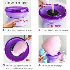 Cotton Candy Maker, Countertop Cotton Candy Machine, Includes 10 Paper Cones,…