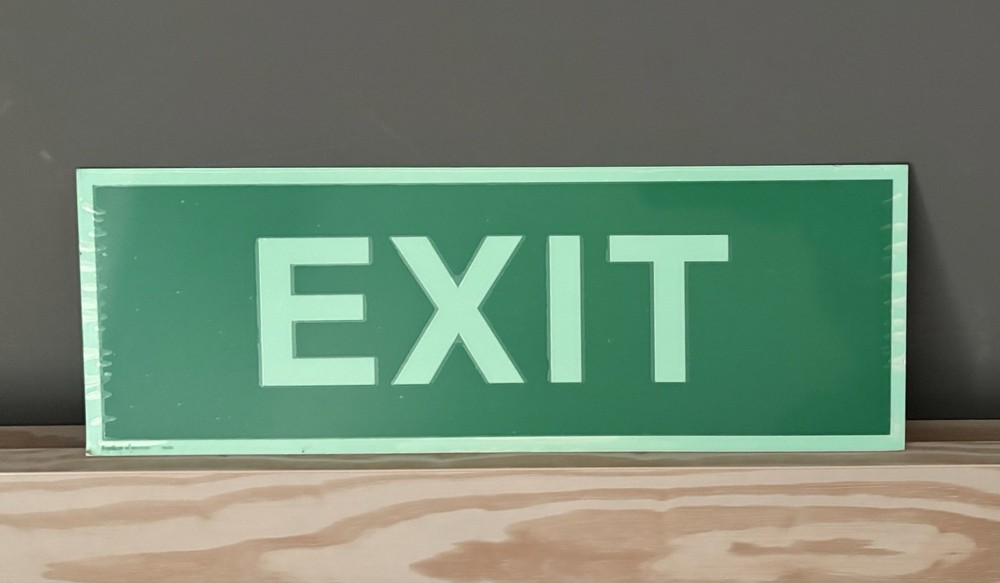 Contemporary German (Aluminum Composite) Green Emergency Exit Sign
