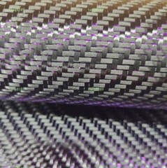 3K Carbon Fiber & Metallic Purple Reflection Mixed Cloth Twill Weave 100*50cm