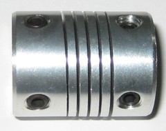 5 mm to 6.35 mm Shaft Flexible Coupling – 5mm to 1/4″ – Aluminum Flex Coupler