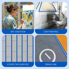 Blue Painters Tape,2Inch x 60Yards-12 Roll,Multi-Surface Painter’s Tape Blue Mas