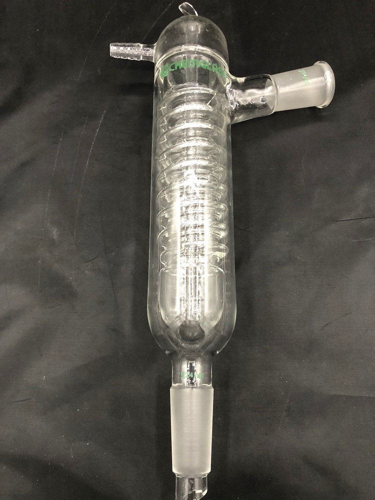 CHEMGLASS Glass 24/40 Outer 24/40 Inner Friedrichs Condenser 12mm HoseCG-1210-01