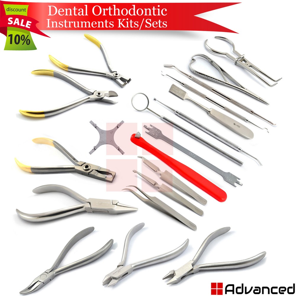 Range Of Orthodontic Instruments Sets Ligature Separating Pliers Band Selection