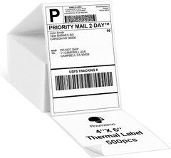 500 4×6 Fanfold Direct Thermal Direct Shipping Labels for Zebra & Rollo Printers