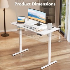 Electric Standing Desk 48 x 24 Inches, Height Adjustable Sit Stand Computer D…