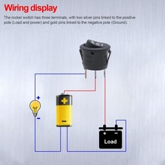 5Pcs 12V Round Rocker Switch ON/Off/ON AC 6A/250V 10A/125V SPST 3 Pin 3 Position