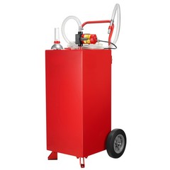 Uimoso 30-Gallon Fuel Caddy with Manual Pump for Gasoline and Diesel, Red