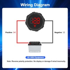 2Pcs Digital Voltage Gauge DC 4V–100V LED Meter w/ Waterproof for Car Motorcycle