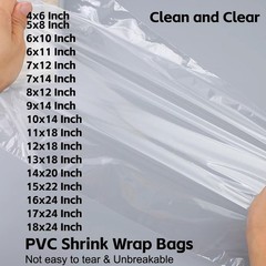 Heat Shrink Wrap Bags 6×10 Inches PVC Professional Grade Gift Baskets 100 PCS