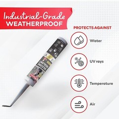 XFasten Silicone Sealant Waterproof Black Cartridge, 10.1 oz (Single Pack) Bl…