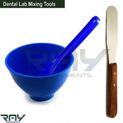2 Pcs Dental Laboratory Plaster Spatula Mixing Bowl Restorative Dentist Tools