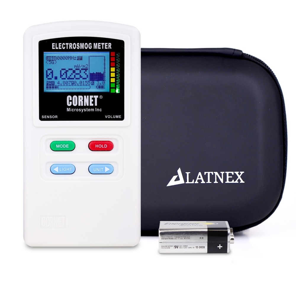 LATNEX Case and Cornet ED98QPro5G (0.1-8GHz) Electrosmog, EMF Meter 2024 Release
