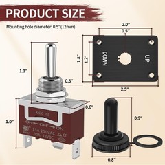 Waterproof 12V Latching Toggle Switch 30A DC SPDT ON/OFF/ON Rocker Switch for Ca