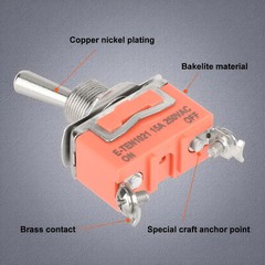 10x Waterproof Heavy Duty Toggle Switch ON/OFF 2 Terminal Car Boat SPST 15A 250V