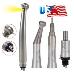 Dental E-Generator LED High Speed+Low Speed kit contra angle Handpiece KIT 4Hole