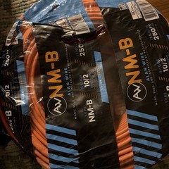 New 250ft Alan Wire NM-B Gauge 10/2 With Ground Orange Wire