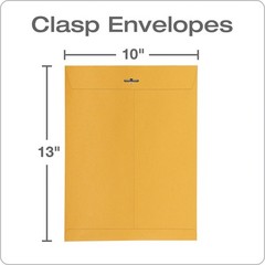 Quality Park 10″ x 13″ Clasp Envelopes, Heavy 32 lb Brown Kraft, Gummed Flap,…