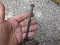 Antique 5/16 inch by 5 inches black lag bolts square head – 31 pieces – NOS