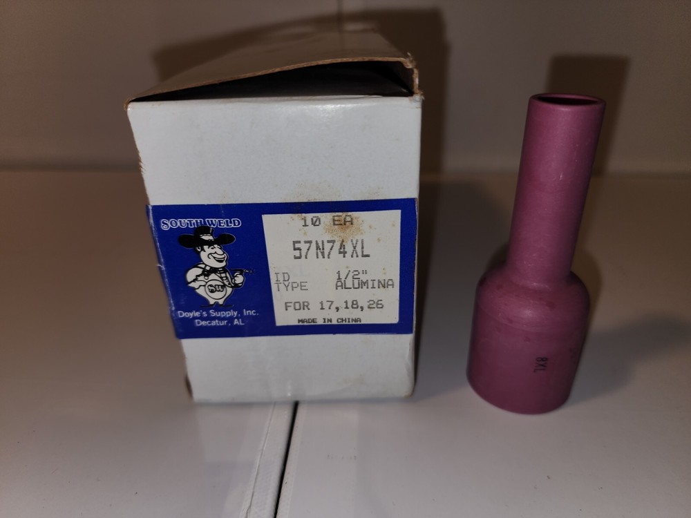 South Weld 57N74XL X-Long #8XL Ceramic Tig Weld Cup Nozzle 1/2″ 10 Pack
