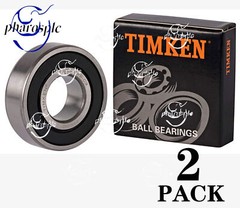 (2 PACK) TIMKEN 6203-2RS/C3 6203-2RS 17X40X12MM Double Rubber Seal Ball Bearings