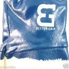 BG Nitrile Coated Rubber PVC Gloves Chemical Resistant,One size,Blue-BG105NITRIL