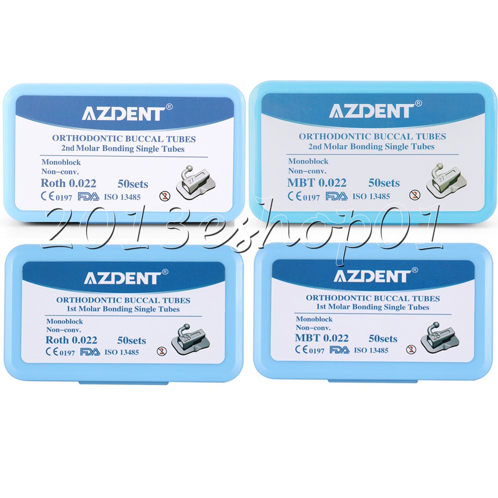 50Sets Dental Orthodontic Monoblock Buccal Tubes 022 1st 2nd Molar MBT Roth Tube