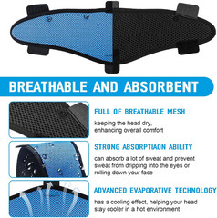Hard Hat Sweatbands, Sweat Band for Safety Helmet, Washable Hard Hat Cooling