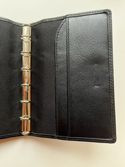 Filofax Boston Pocket Slim Organizer Black Deluxe Nappa Leather EUC